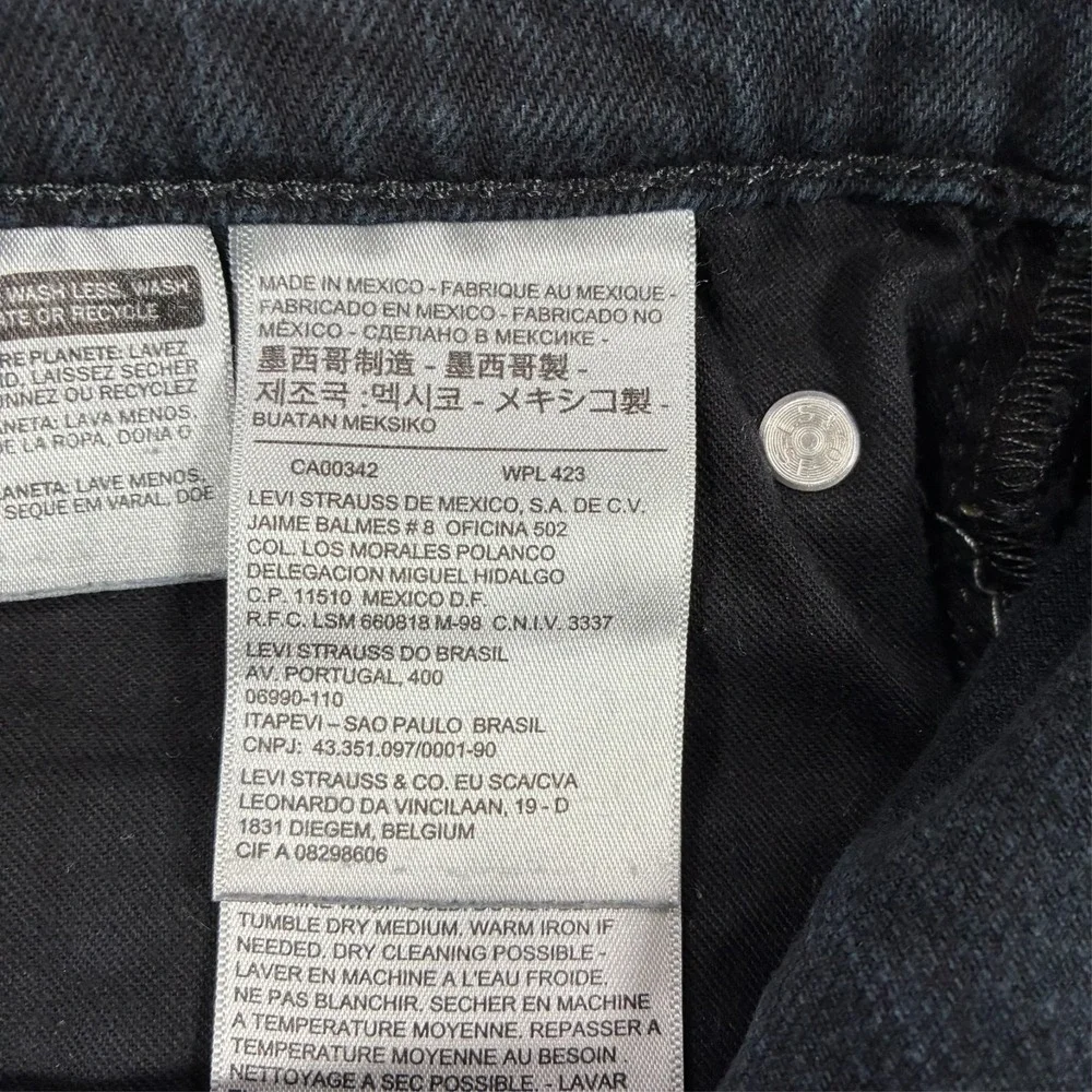Levi's Mens Slim Straight Jeans Size 33x32 Black Denim Stretch Mid Rise Casual